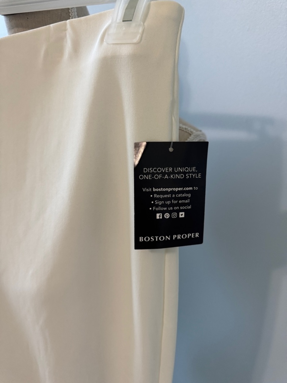 Boston Proper Cream Straight Leg Ponte Trousers - Picture 2 of 4